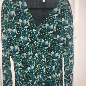 Vibrant Long Sleeve Patterned Dress